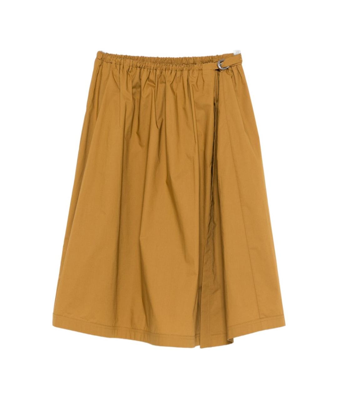 PINKO Коричневая хлопковая юбка миди, фото 1