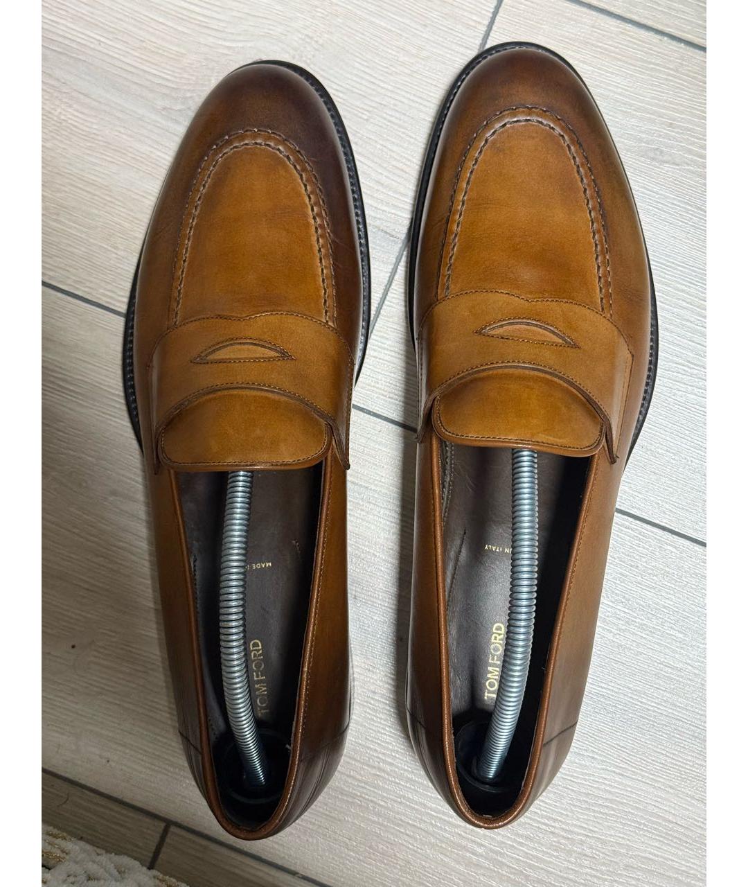 TOM FORD Коричневые кожаные лоферы, фото 3
