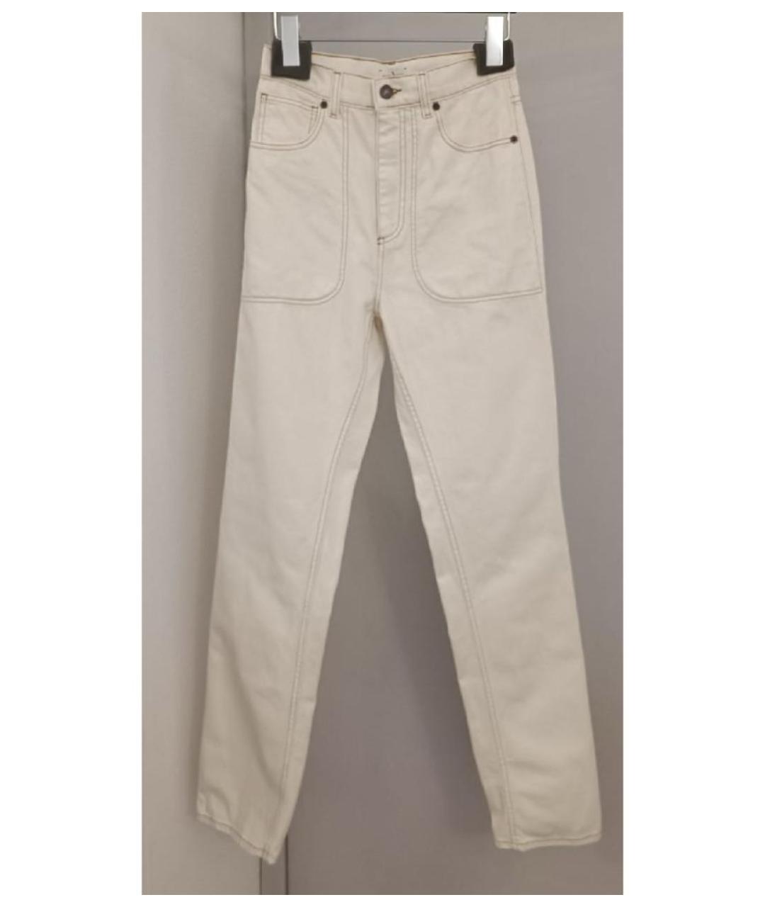 MAGDA BUTRYM Бежевые хлопко-кашемировые прямые джинсы, фото 5