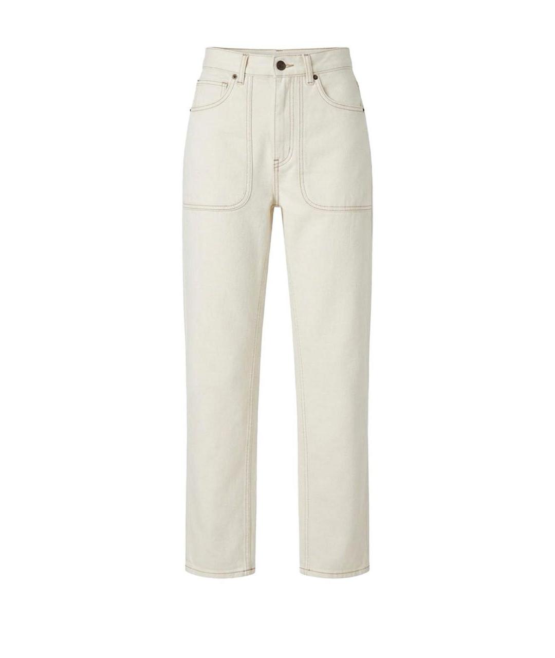 MAGDA BUTRYM Бежевые хлопко-кашемировые прямые джинсы, фото 1