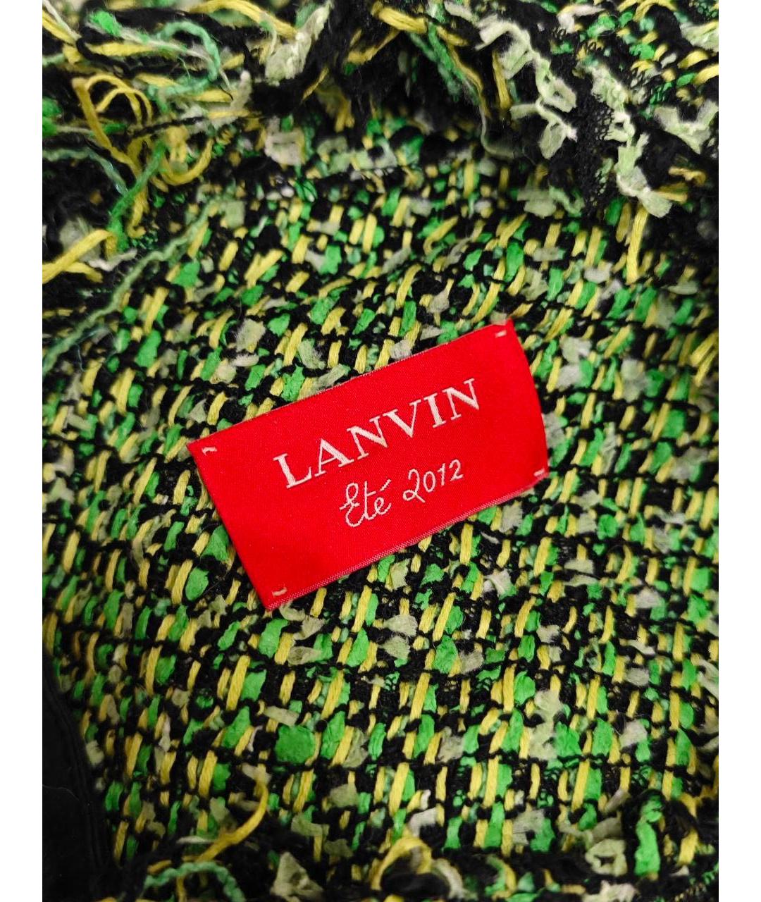 LANVIN Зеленые хлопковое повседневное платье, фото 3
