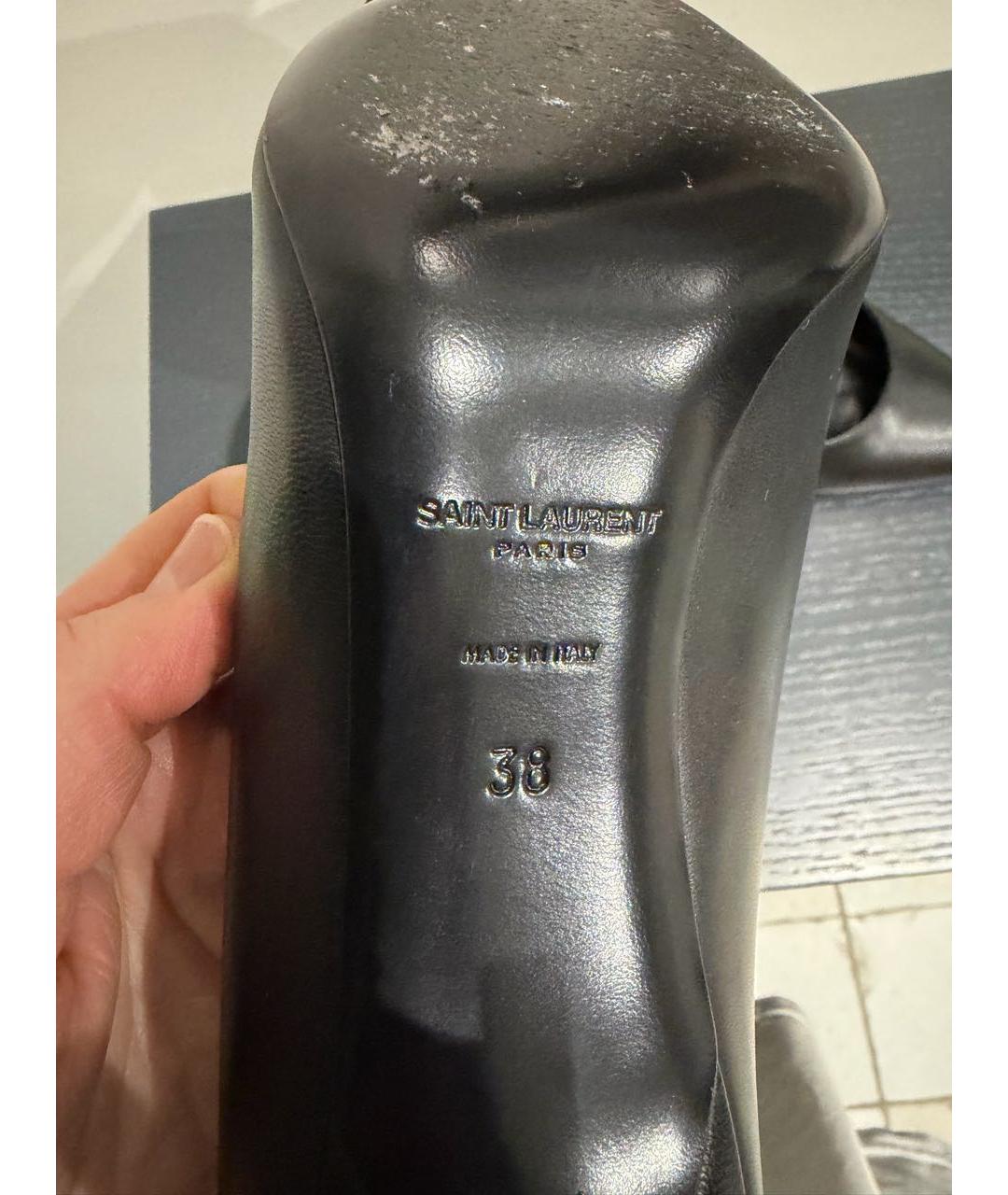 SAINT LAURENT Черные кожаные туфли, фото 7