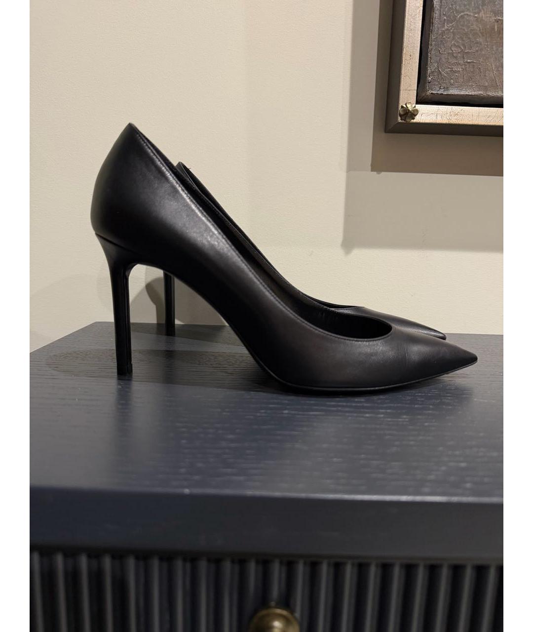 SAINT LAURENT Черные кожаные туфли, фото 6