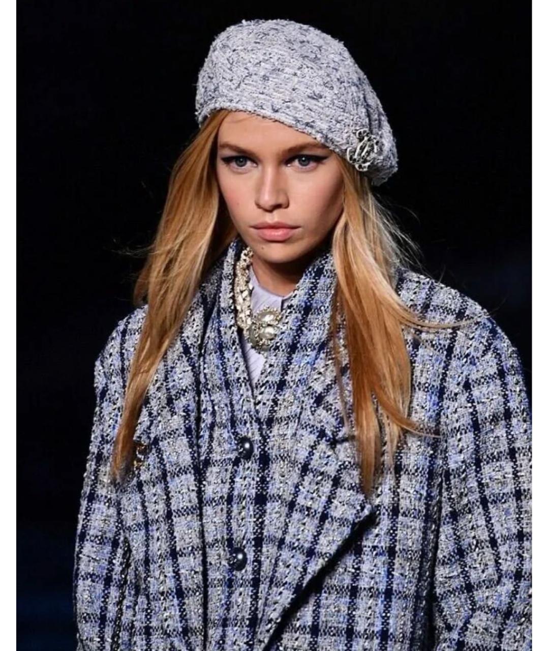 CHANEL Голубая хлопковая шапка, фото 4