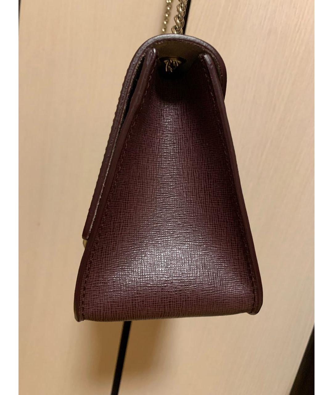 FURLA Бордовая кожаная сумка через плечо, фото 3