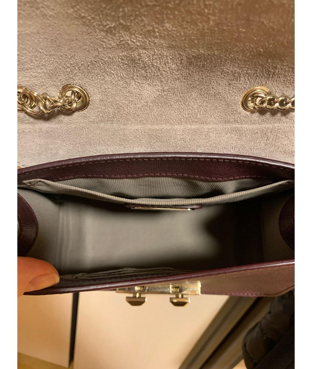 FURLA Бордовая кожаная сумка через плечо, фото 8