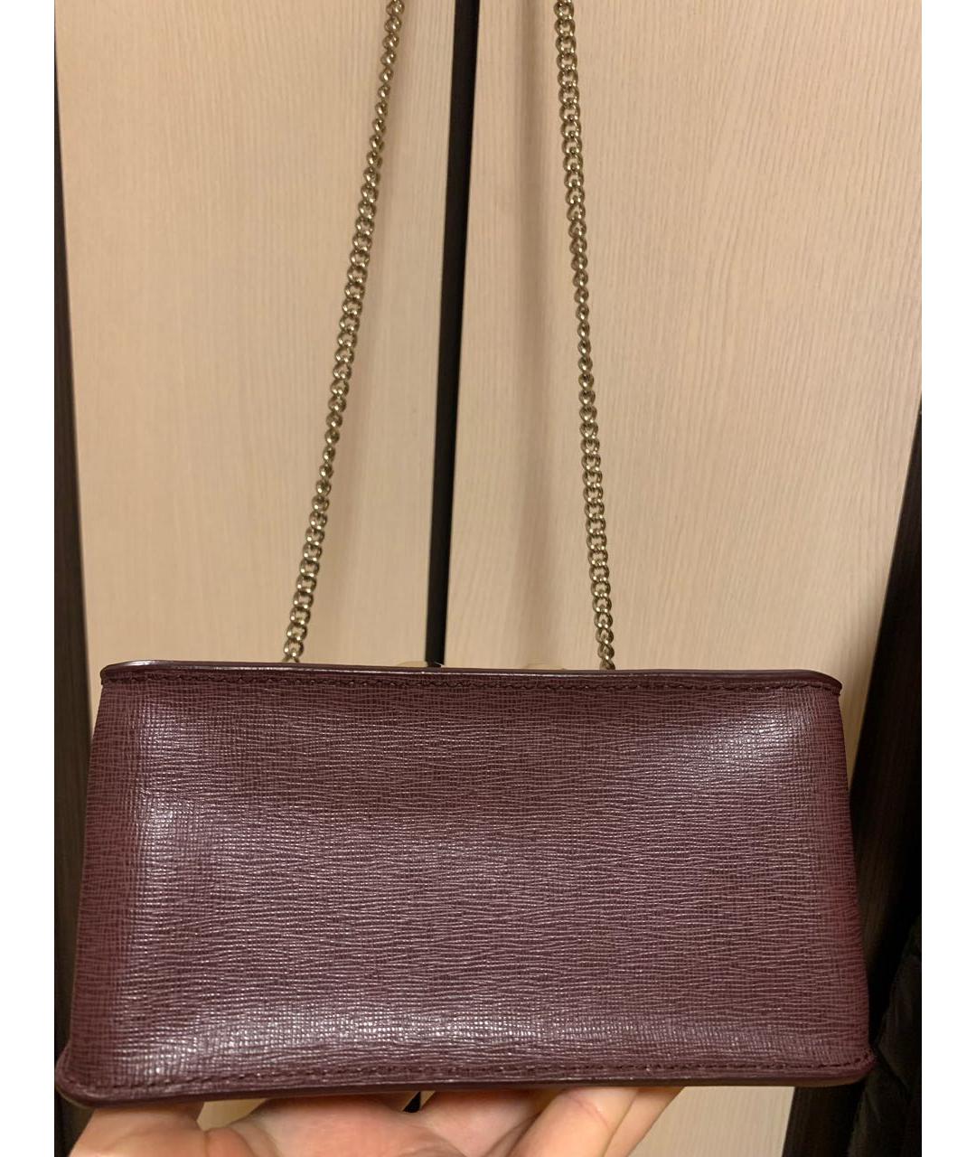 FURLA Бордовая кожаная сумка через плечо, фото 5