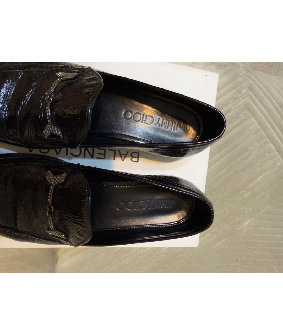 JIMMY CHOO Черные лоферы из лакированной кожи, фото 5