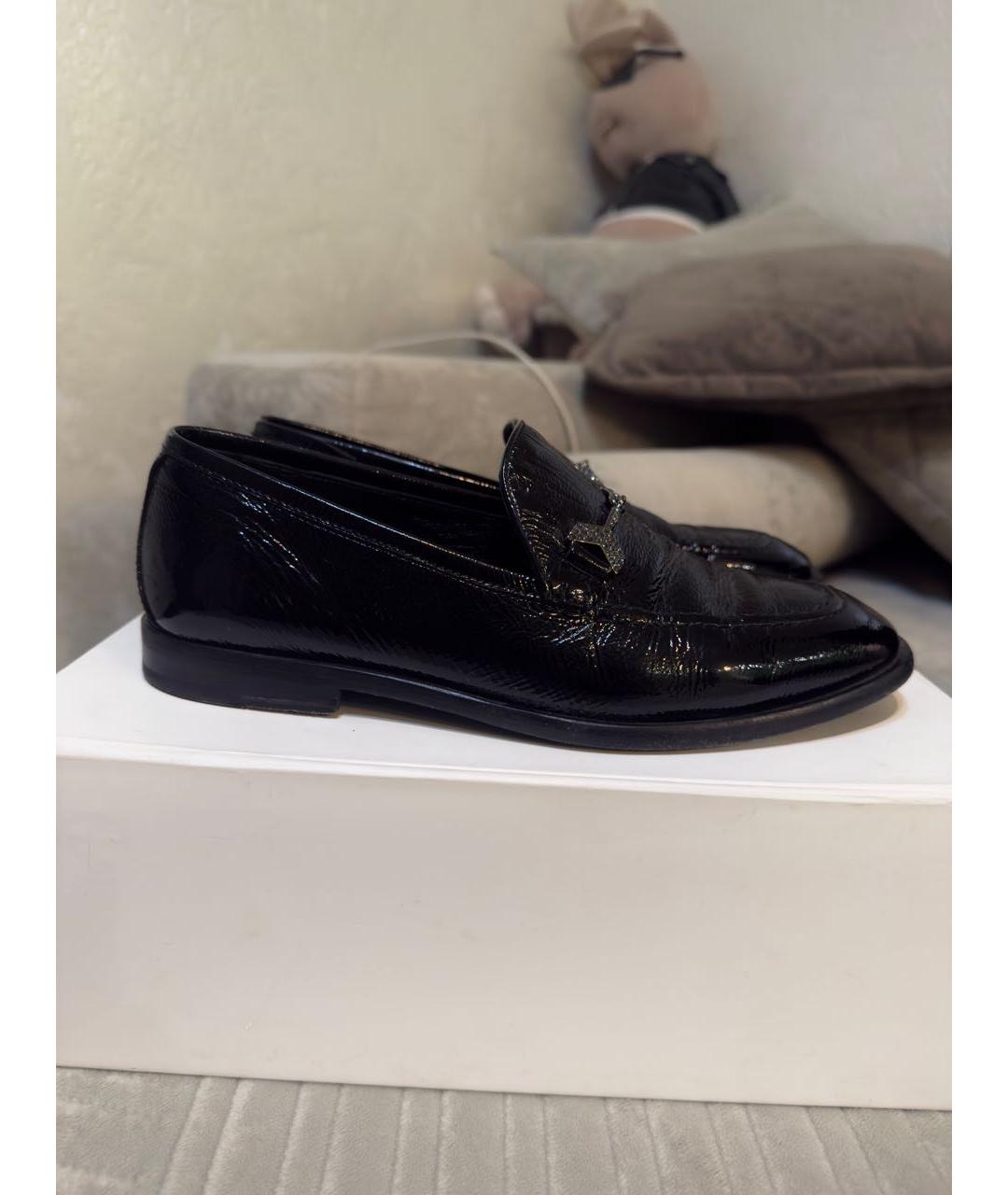 JIMMY CHOO Черные лоферы из лакированной кожи, фото 6