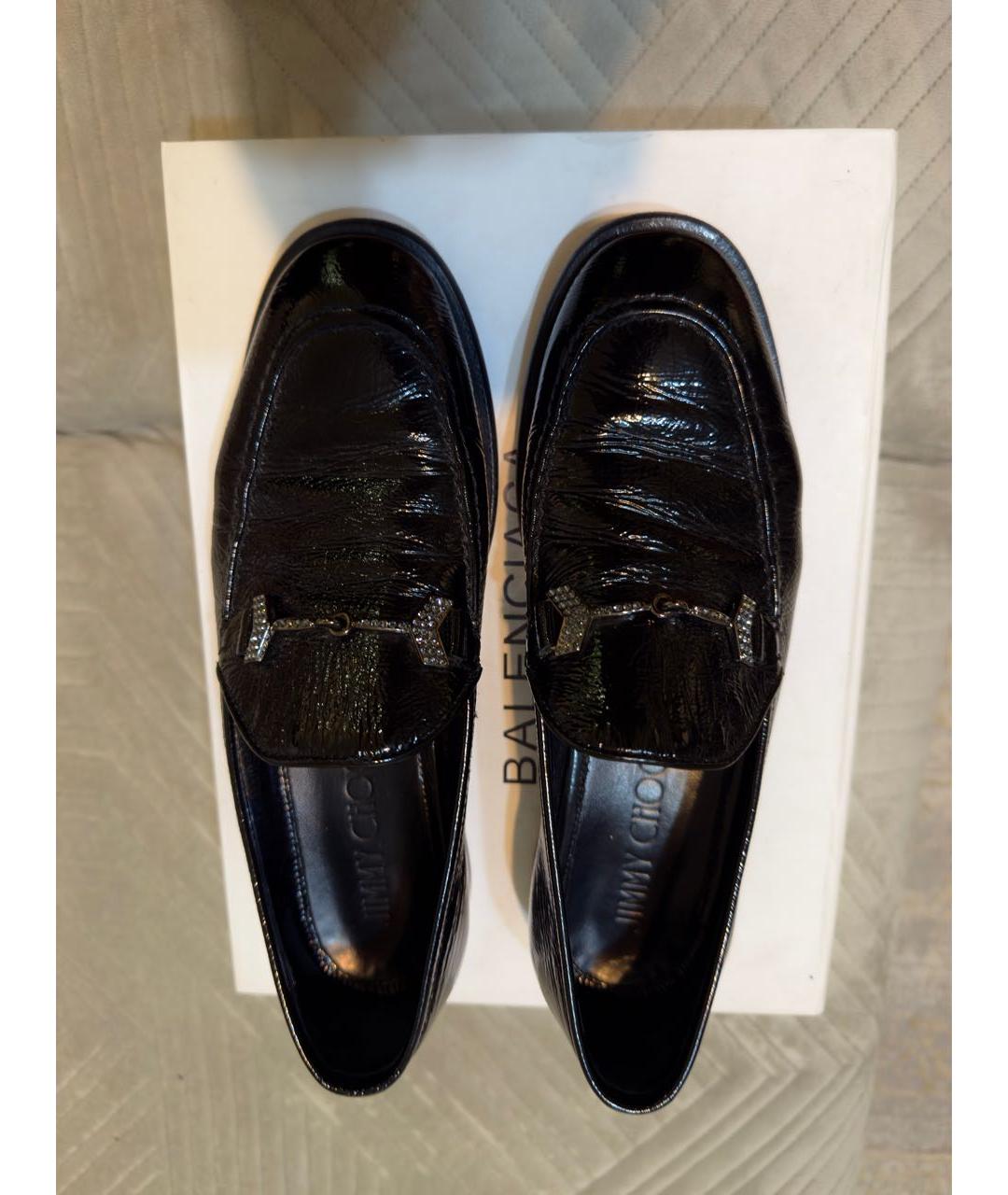 JIMMY CHOO Черные лоферы из лакированной кожи, фото 3