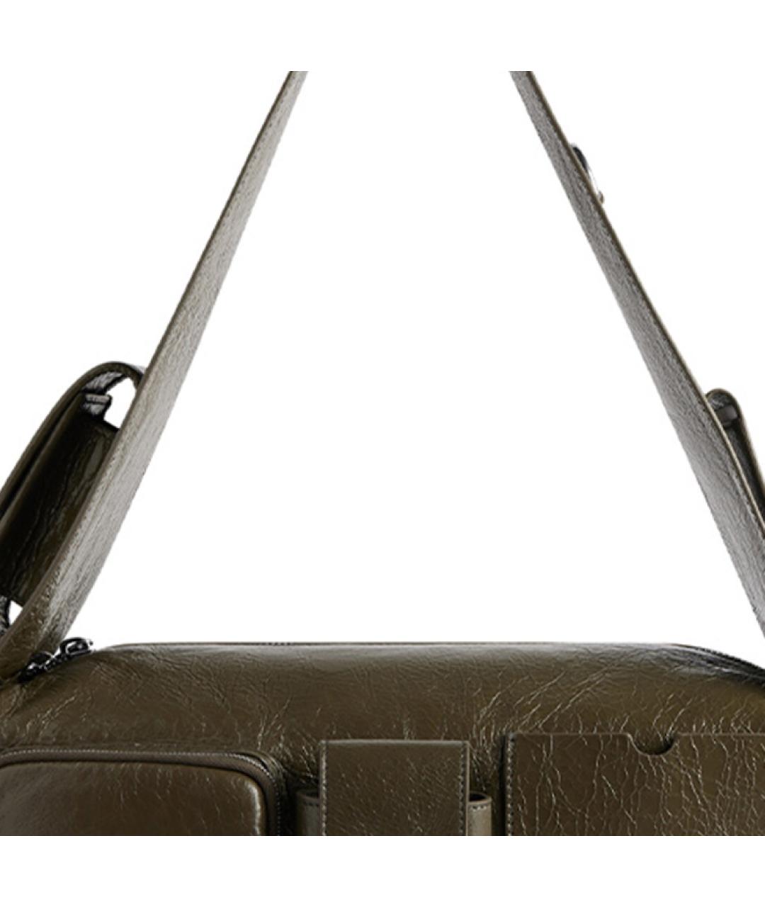 BALENCIAGA Зеленая кожаная сумка через плечо, фото 5