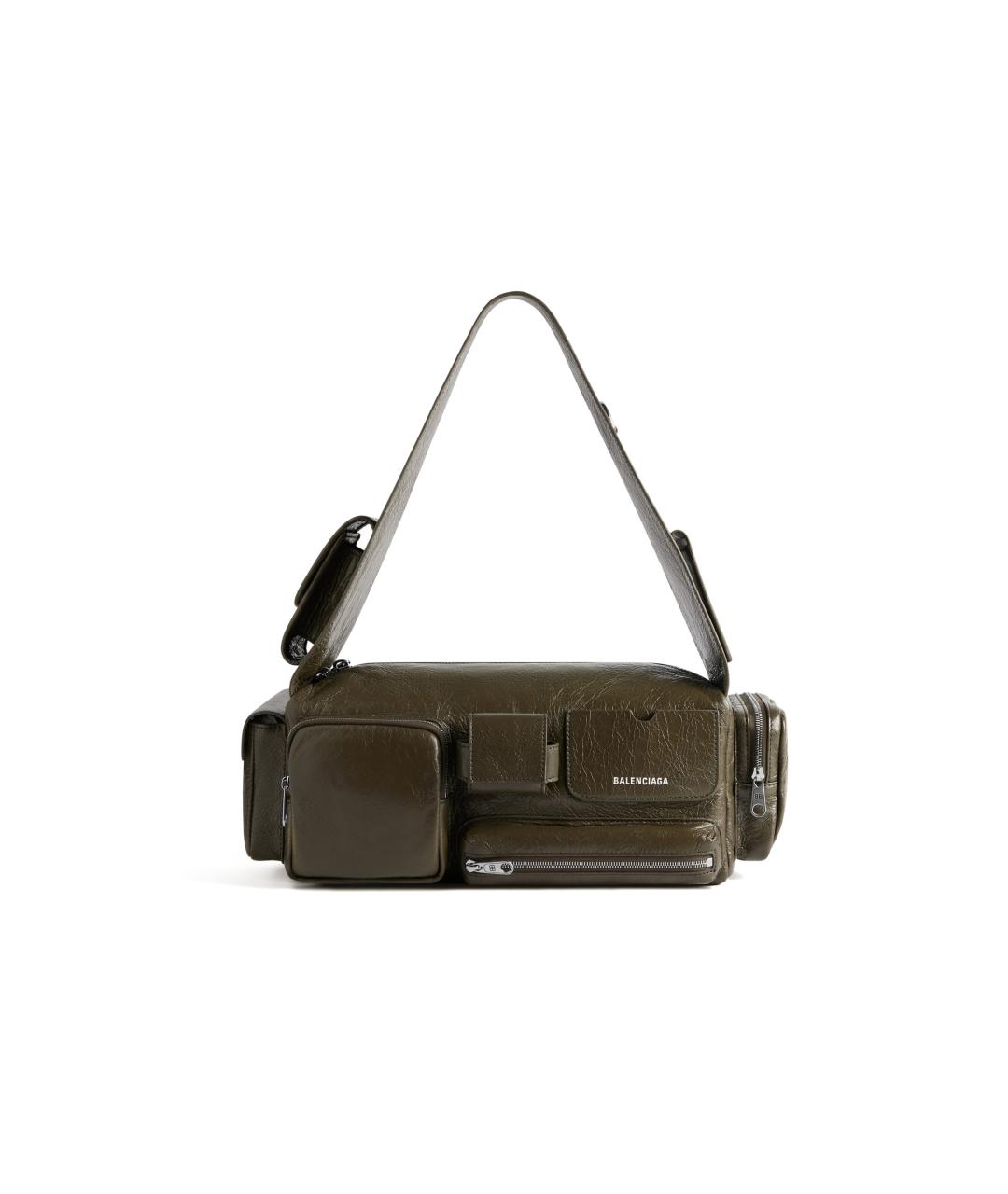 BALENCIAGA Зеленая кожаная сумка через плечо, фото 6