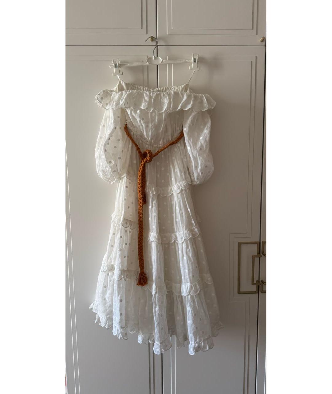 ZIMMERMANN Белое хлопковое коктейльное платье, фото 4