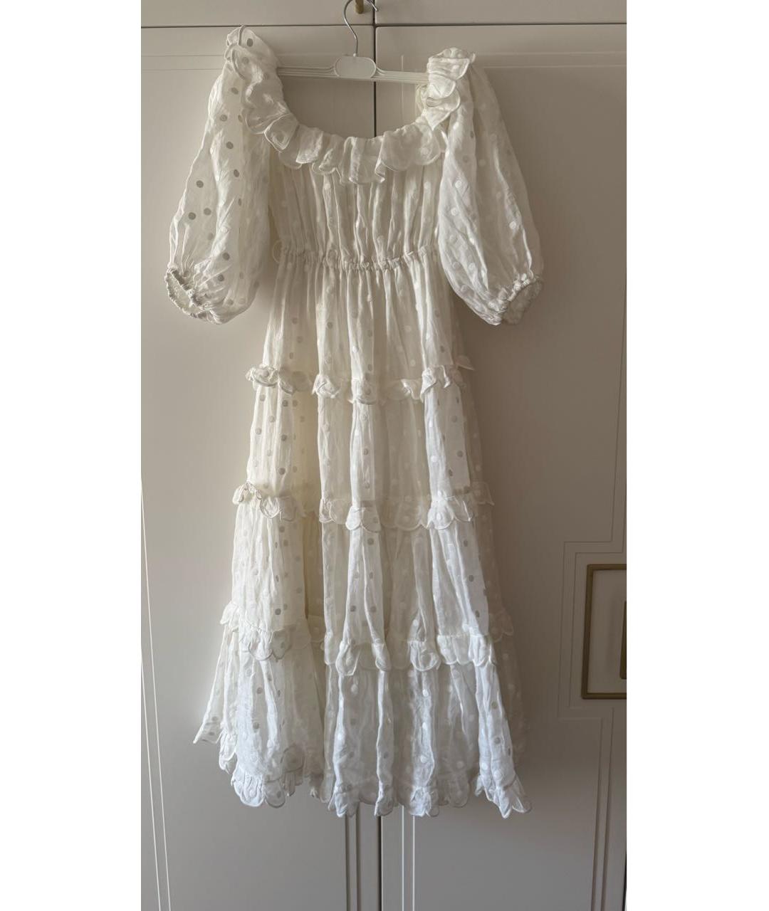 ZIMMERMANN Белое хлопковое коктейльное платье, фото 6