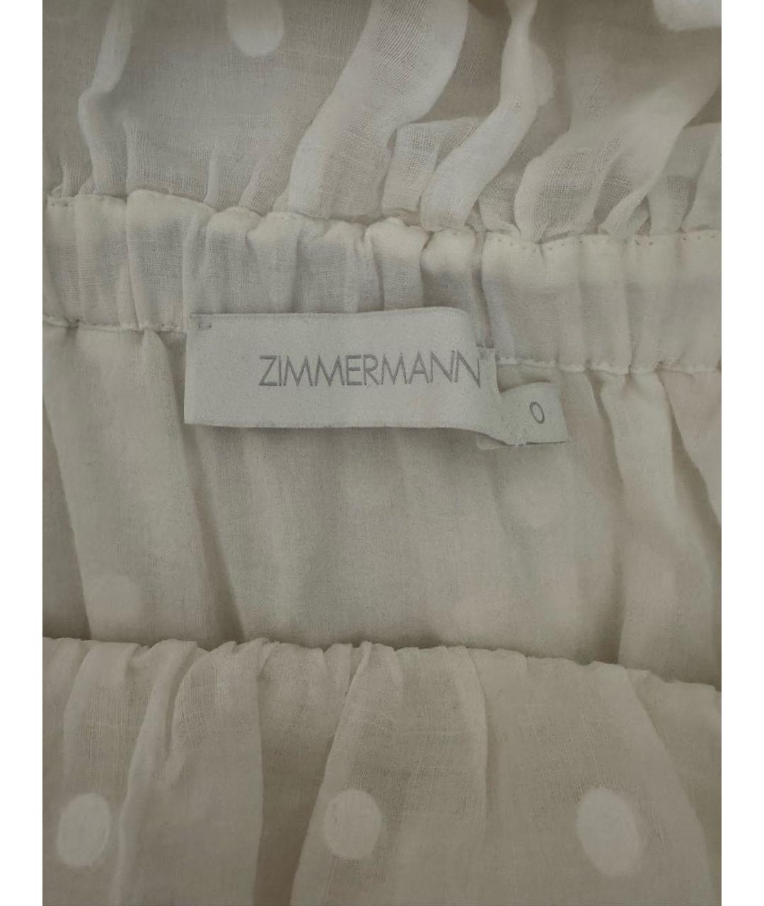 ZIMMERMANN Белое хлопковое коктейльное платье, фото 3