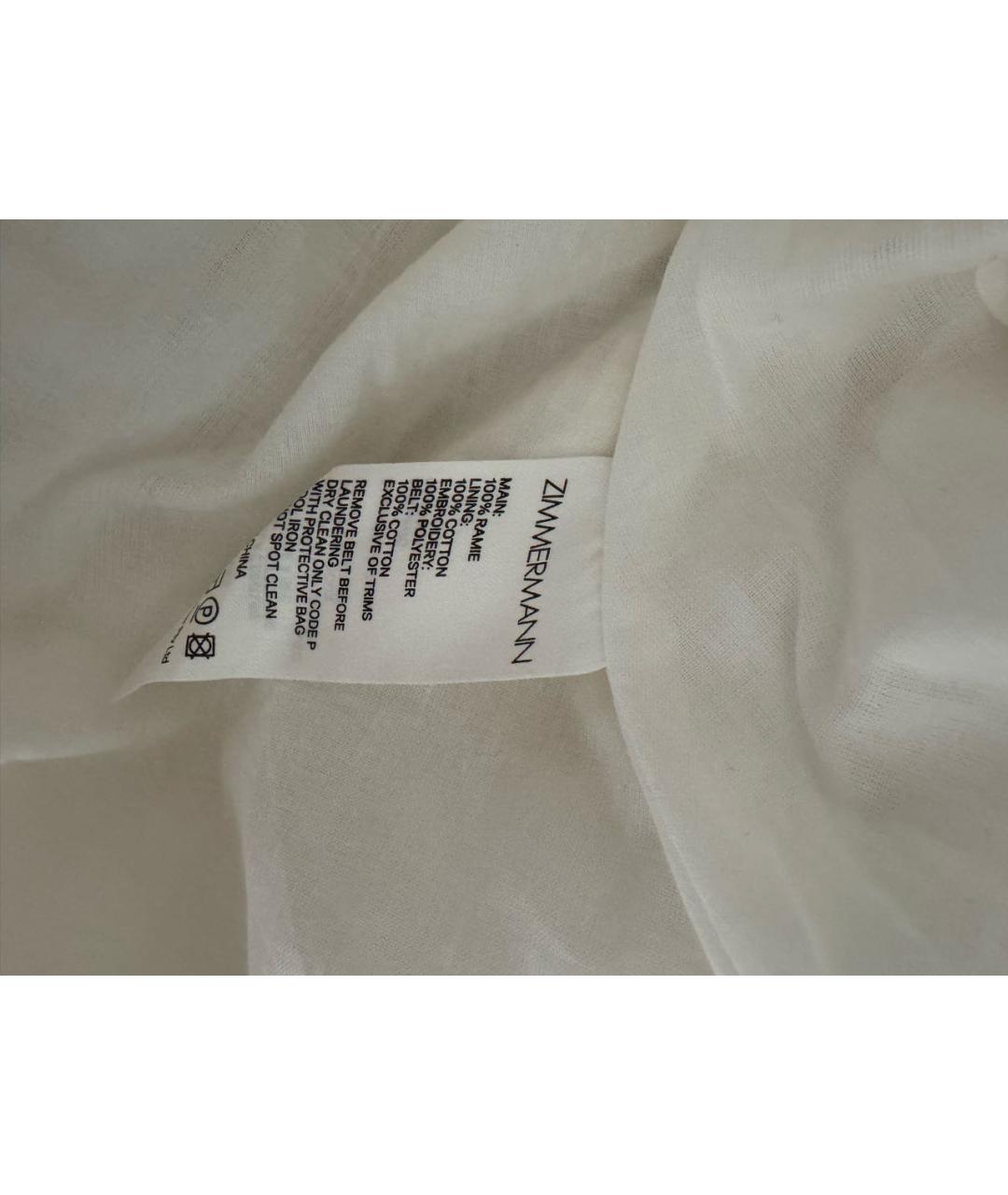 ZIMMERMANN Белое хлопковое коктейльное платье, фото 5