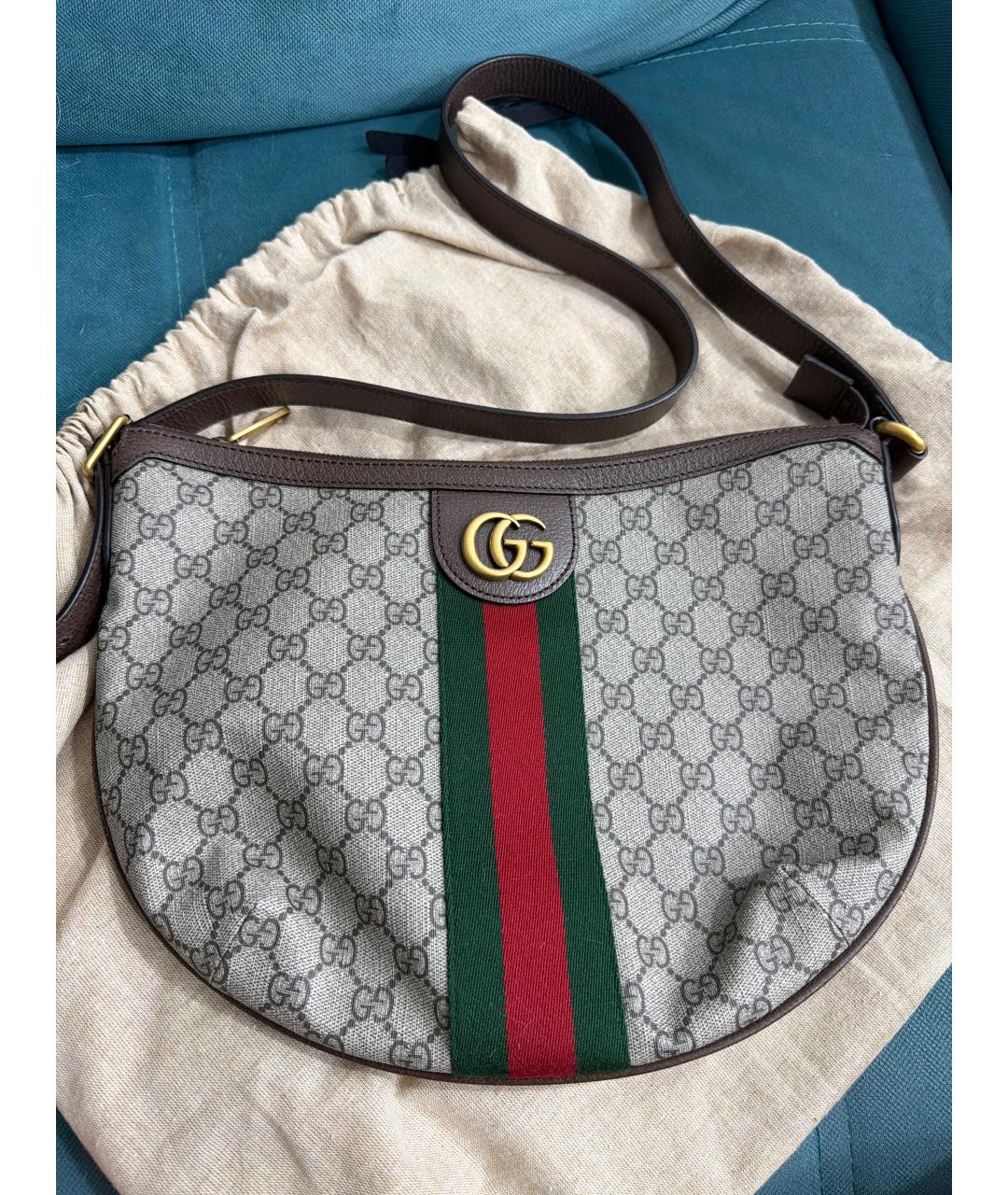 GUCCI Коричневая сумка через плечо, фото 5