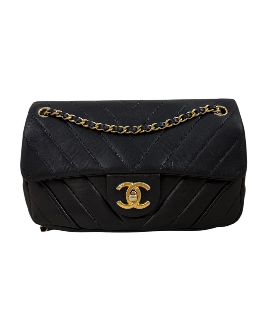 CHANEL Черная кожаная сумка через плечо, фото 9