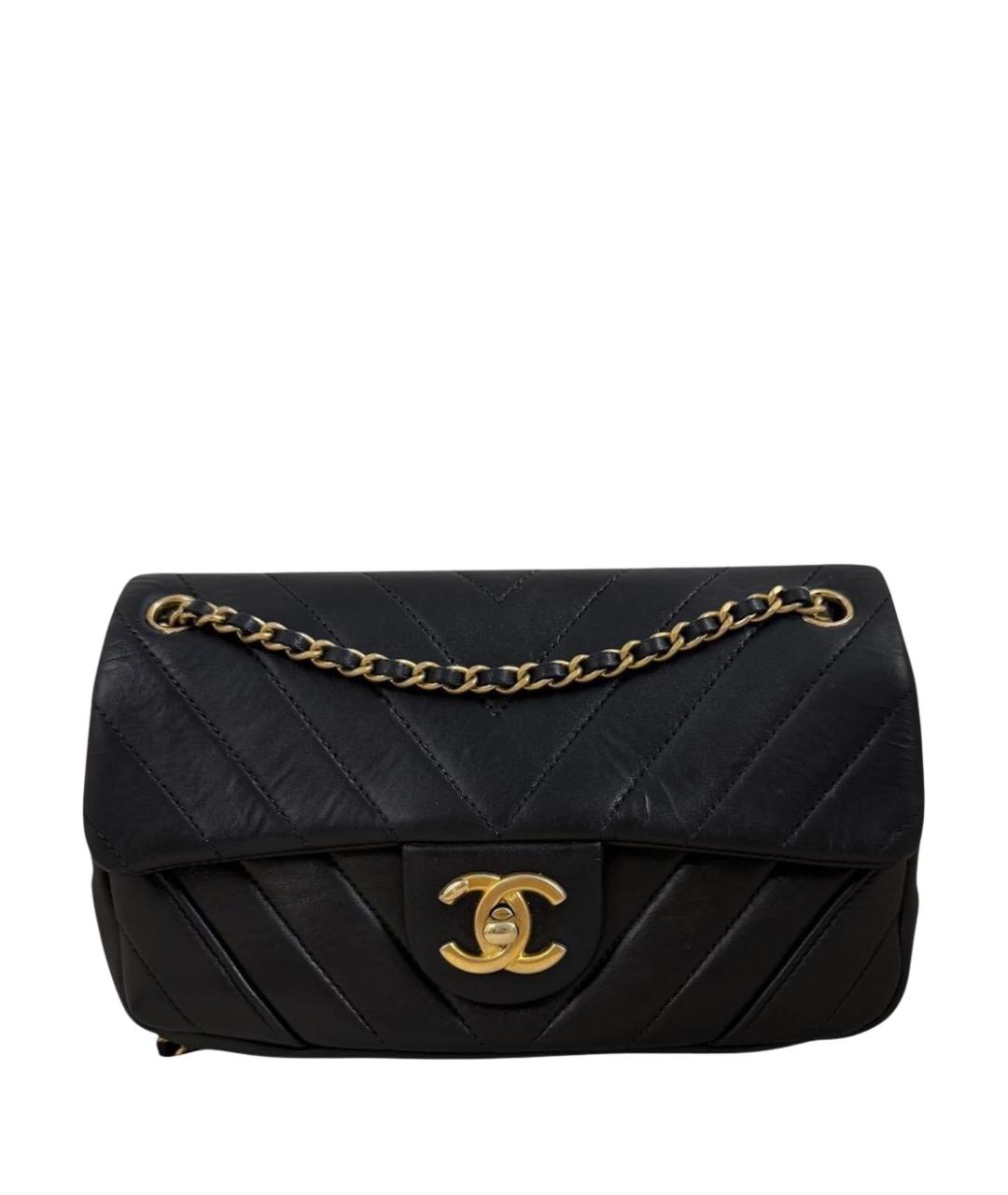 CHANEL Черная кожаная сумка через плечо, фото 1