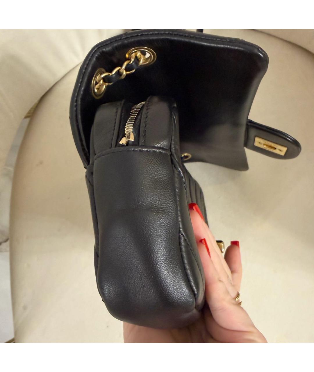 CHANEL Черная кожаная сумка через плечо, фото 7