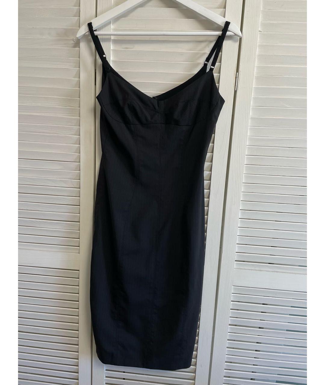 DOLCE&GABBANA Черное шерстяное повседневное платье, фото 7