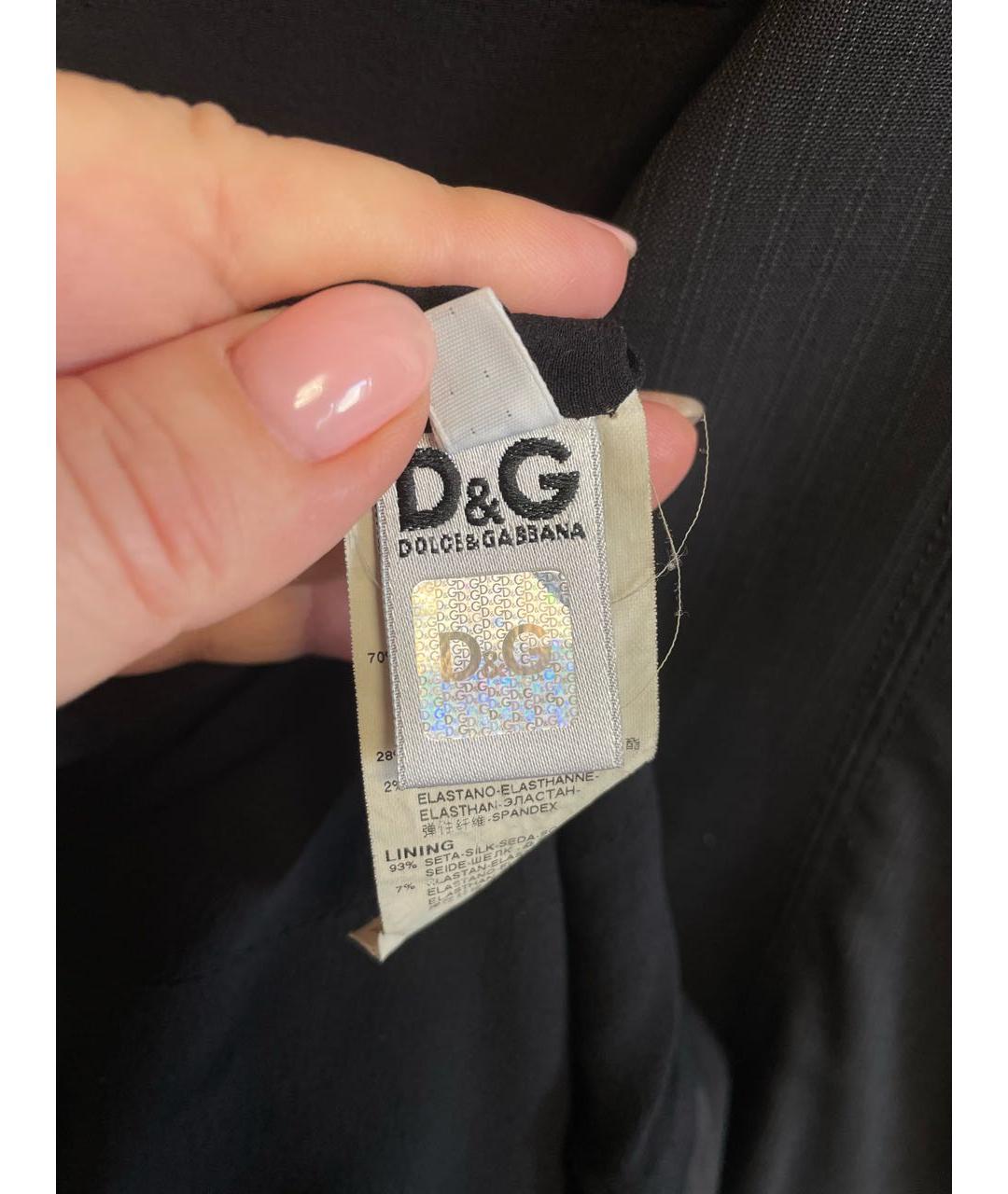 DOLCE&GABBANA Черное шерстяное повседневное платье, фото 5