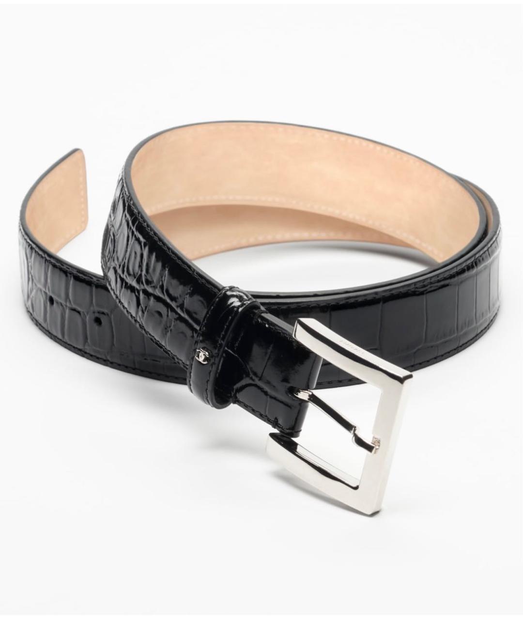 CHANEL Черный кожаный ремень, фото 4