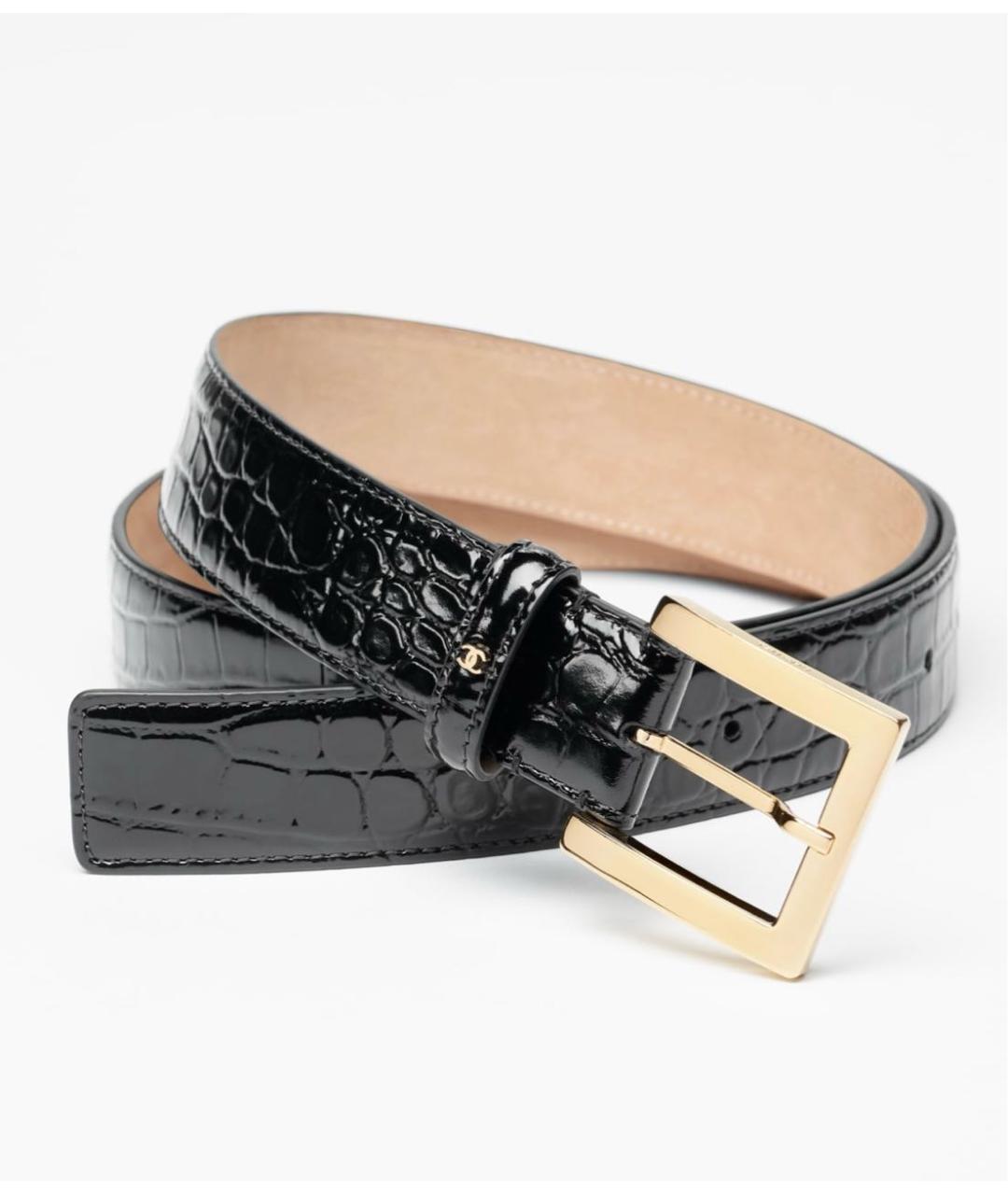 CHANEL Черный кожаный ремень, фото 4