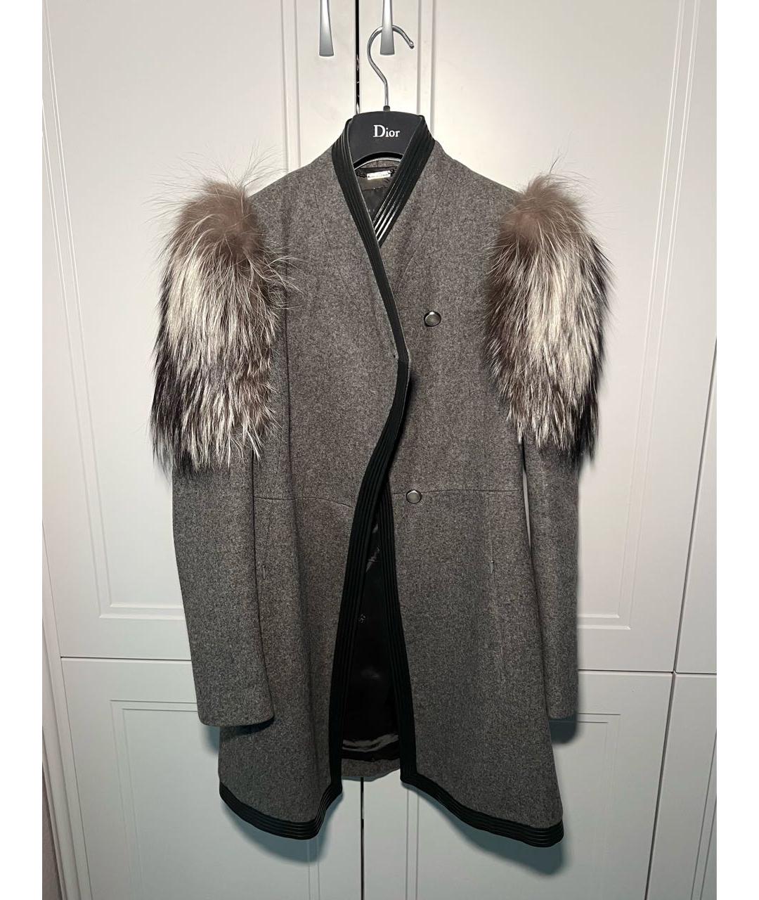 JOHN RICHMOND Серое шерстяное пальто, фото 6