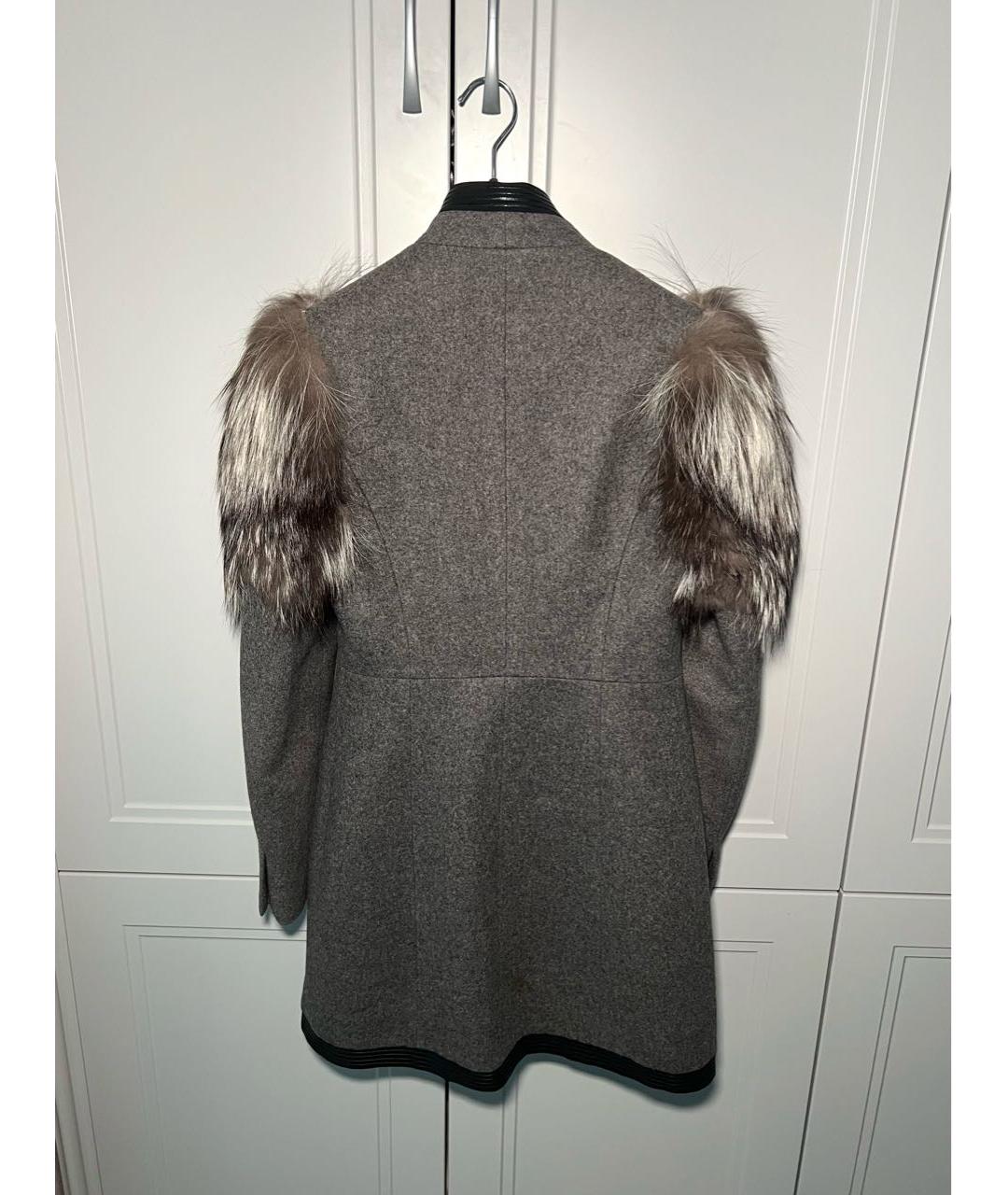 JOHN RICHMOND Серое шерстяное пальто, фото 5