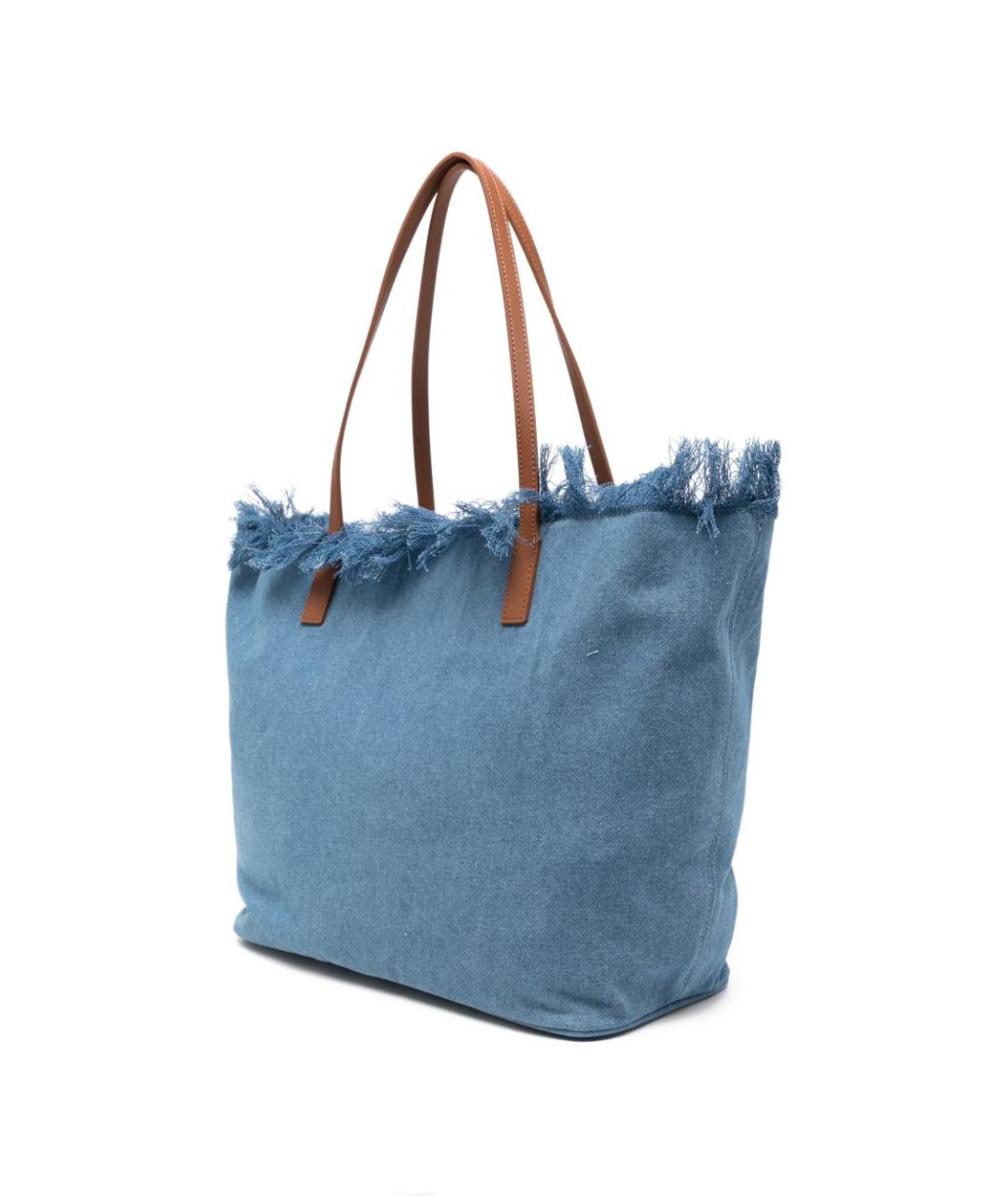 MC2 SAINT BARTH Голубая хлопковая сумка тоут, фото 4