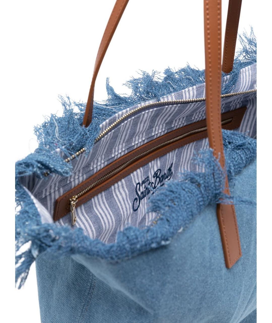 MC2 SAINT BARTH Голубая хлопковая сумка тоут, фото 2