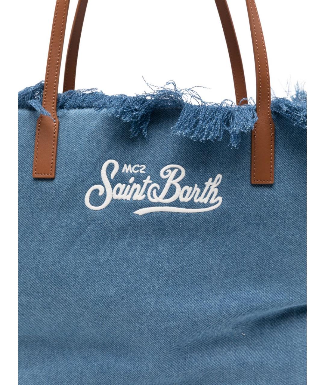 MC2 SAINT BARTH Голубая хлопковая сумка тоут, фото 3