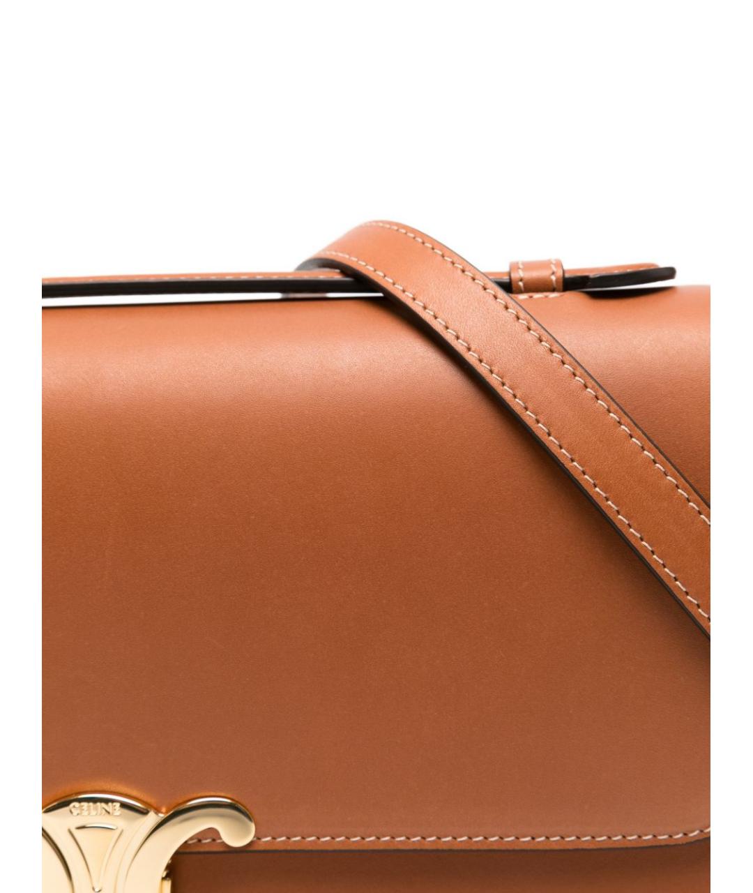 CELINE Коричневая кожаная сумка через плечо, фото 5