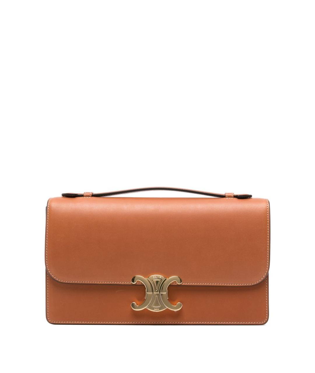 CELINE Коричневая кожаная сумка через плечо, фото 1