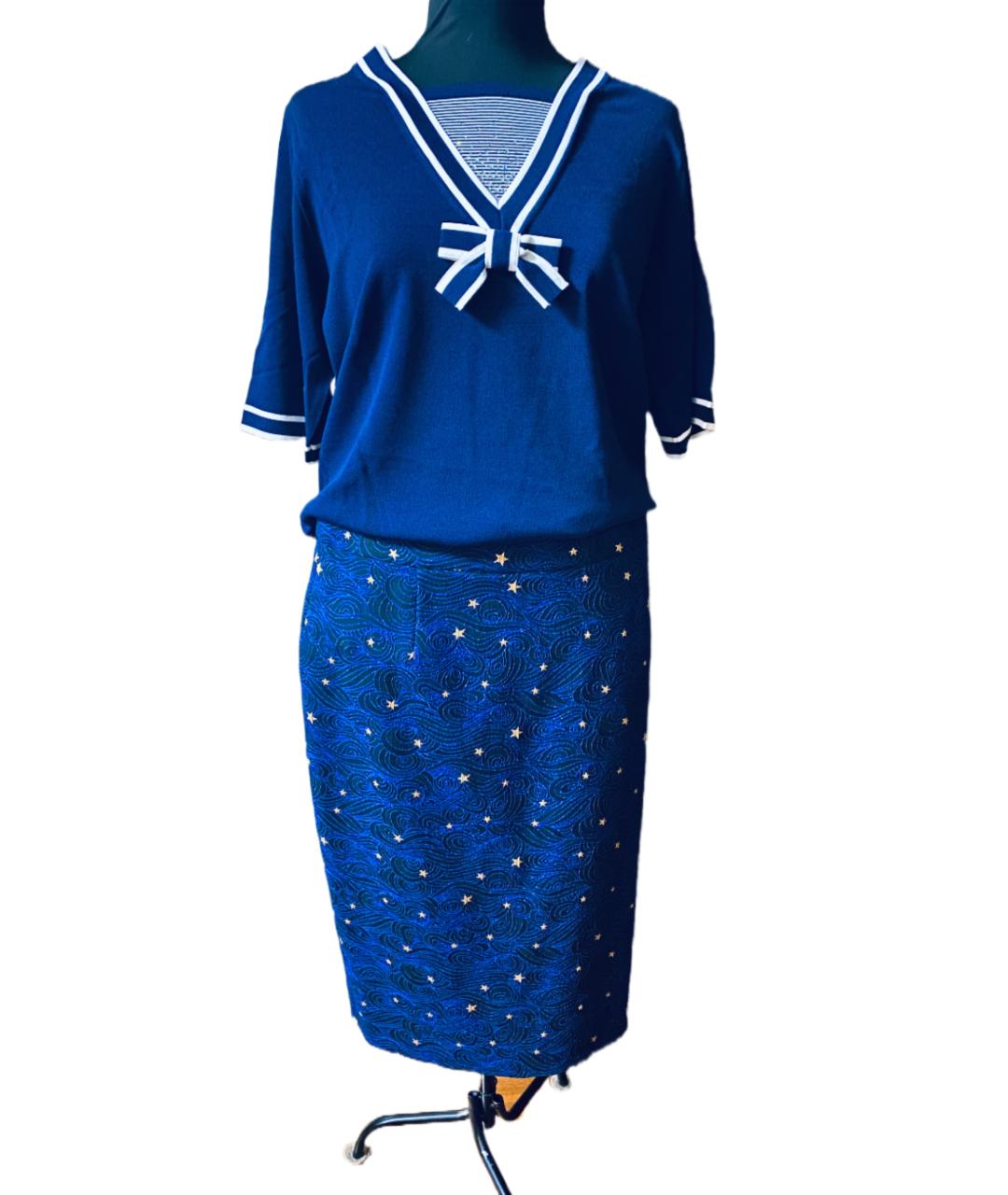 ESCADA Синий вискозный костюм с юбками, фото 9