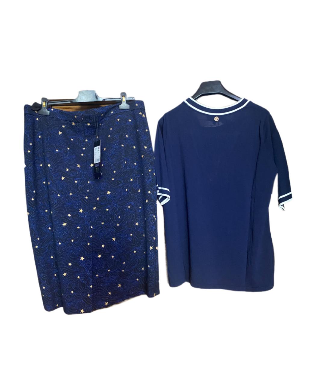 ESCADA Синий вискозный костюм с юбками, фото 2