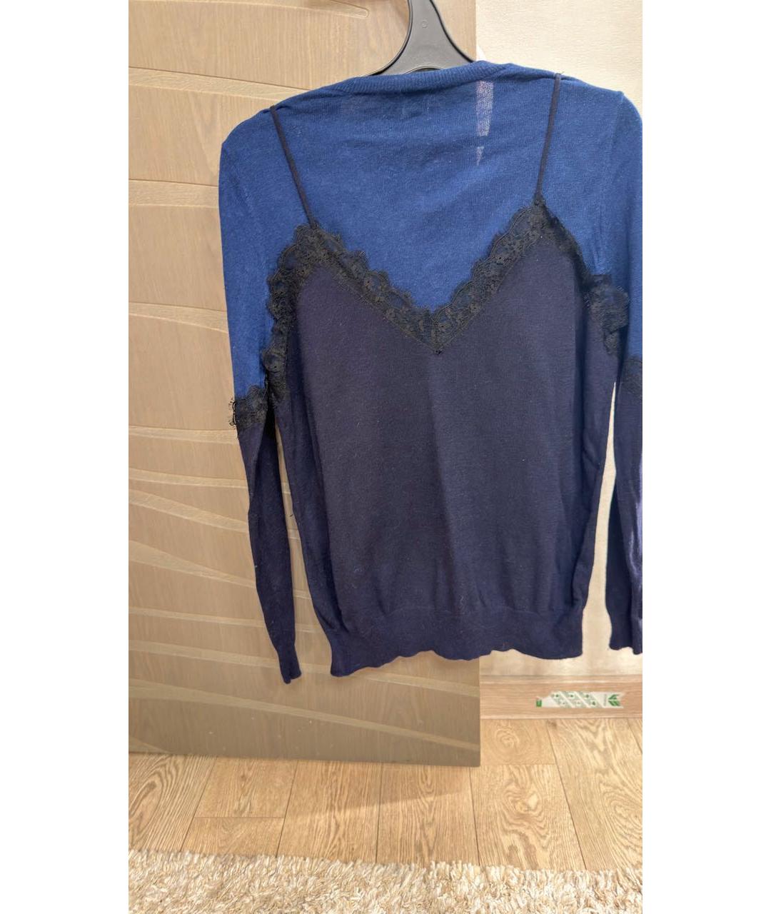 PINKO Темно-синий кашемировый джемпер / свитер, фото 2