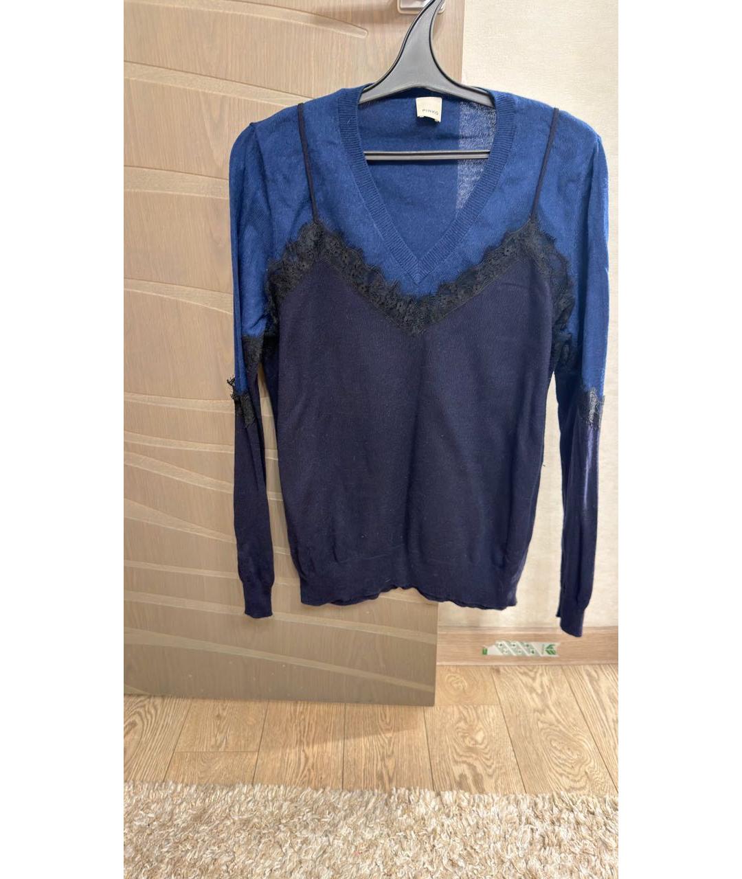 PINKO Темно-синий кашемировый джемпер / свитер, фото 7