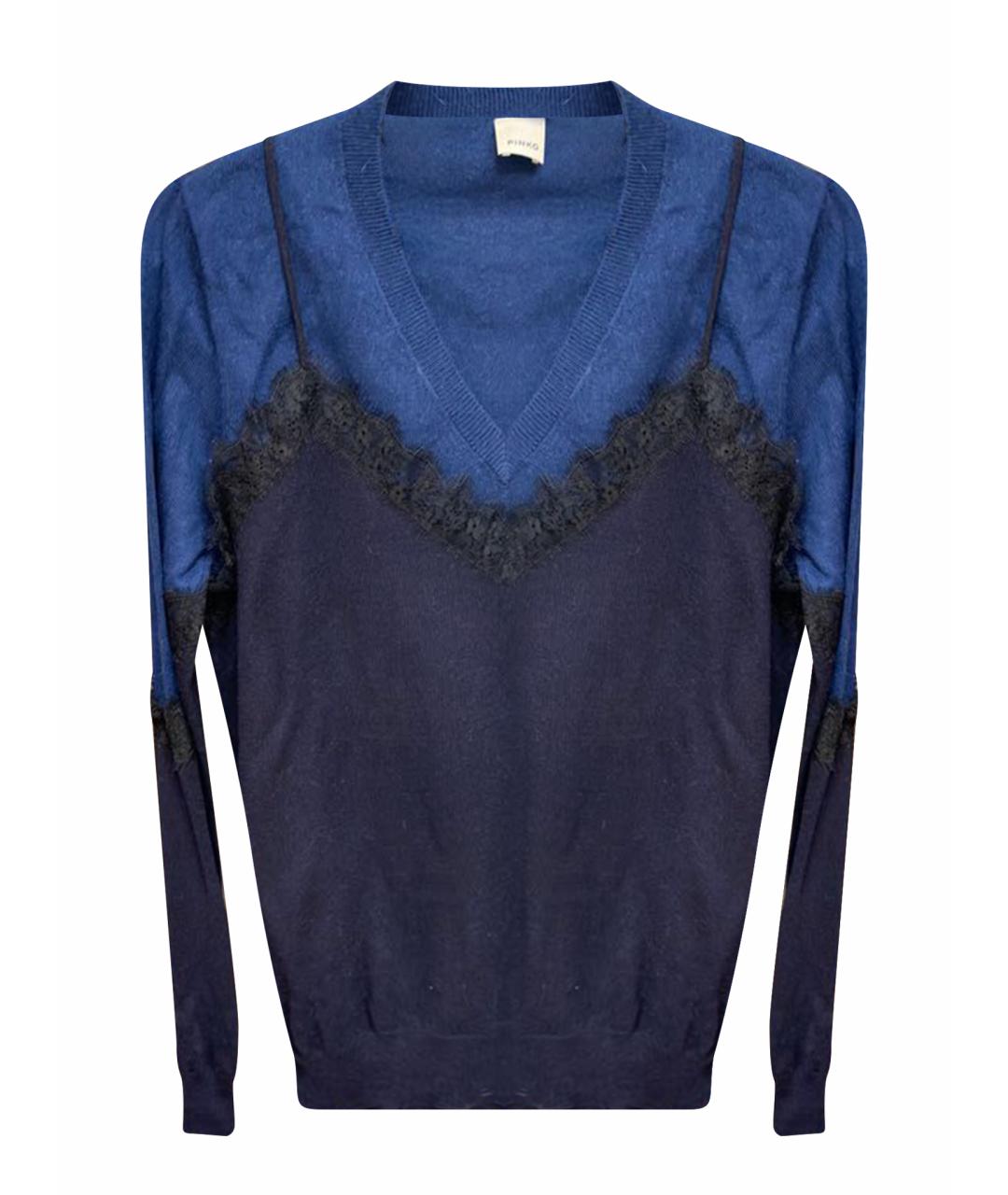 PINKO Темно-синий кашемировый джемпер / свитер, фото 1