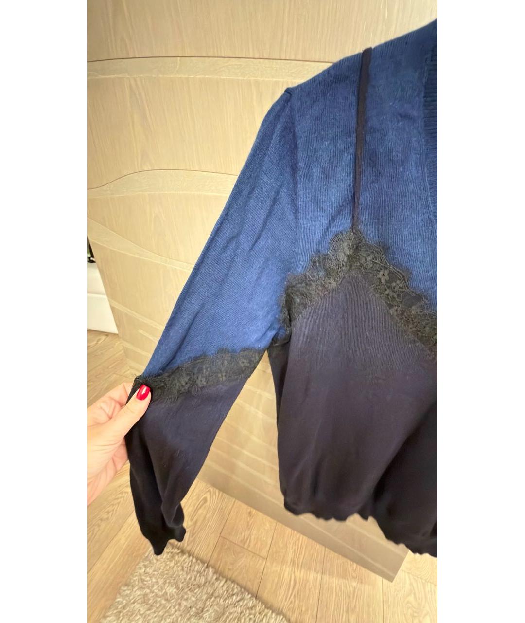 PINKO Темно-синий кашемировый джемпер / свитер, фото 4