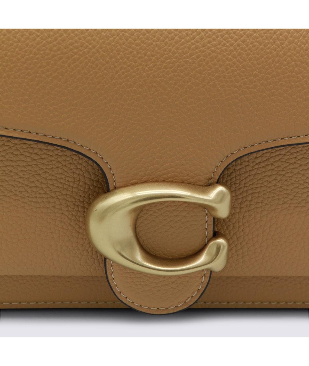 COACH Бежевая кожаная сумка тоут, фото 4