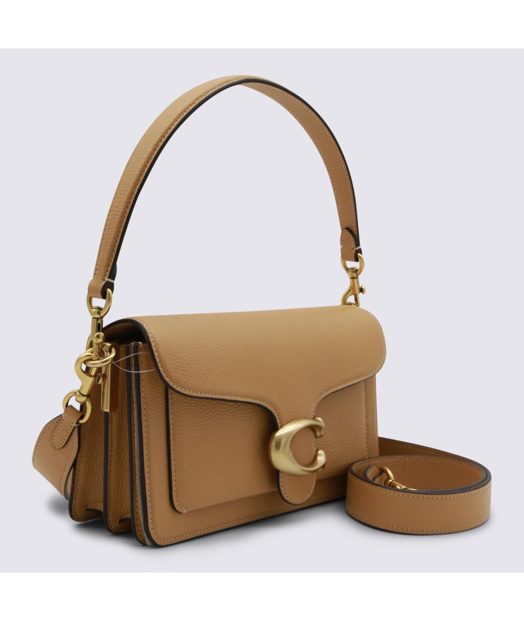 COACH Бежевая кожаная сумка тоут, фото 2