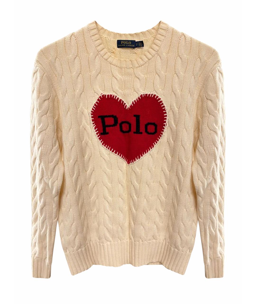 POLO RALPH LAUREN Бежевый хлопковый джемпер / свитер, фото 1