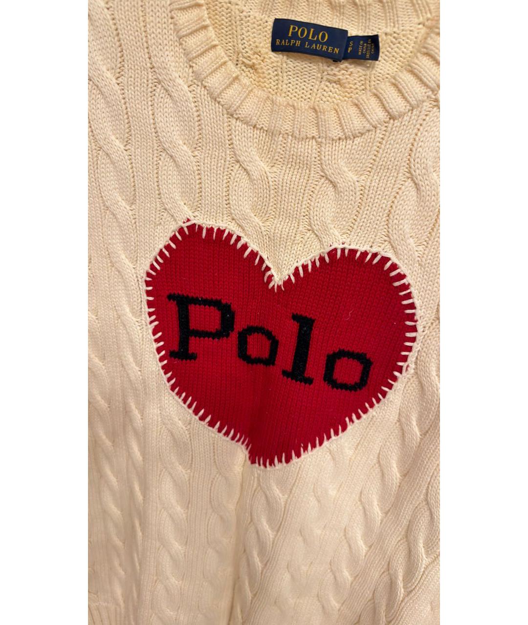 POLO RALPH LAUREN Бежевый хлопковый джемпер / свитер, фото 4