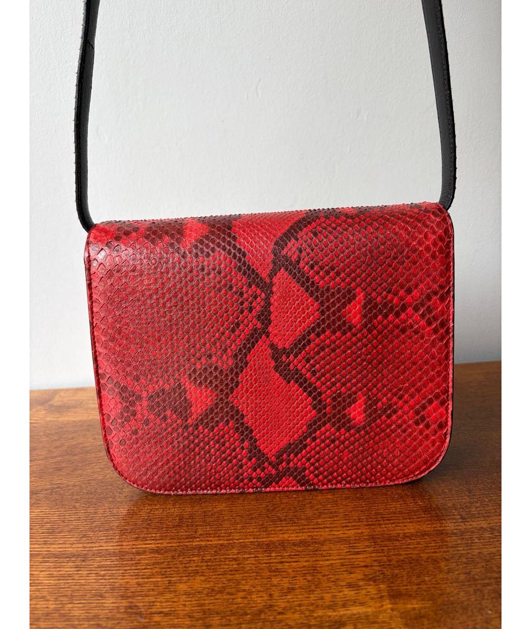 CELINE Красная сумка через плечо из экзотической кожи, фото 4