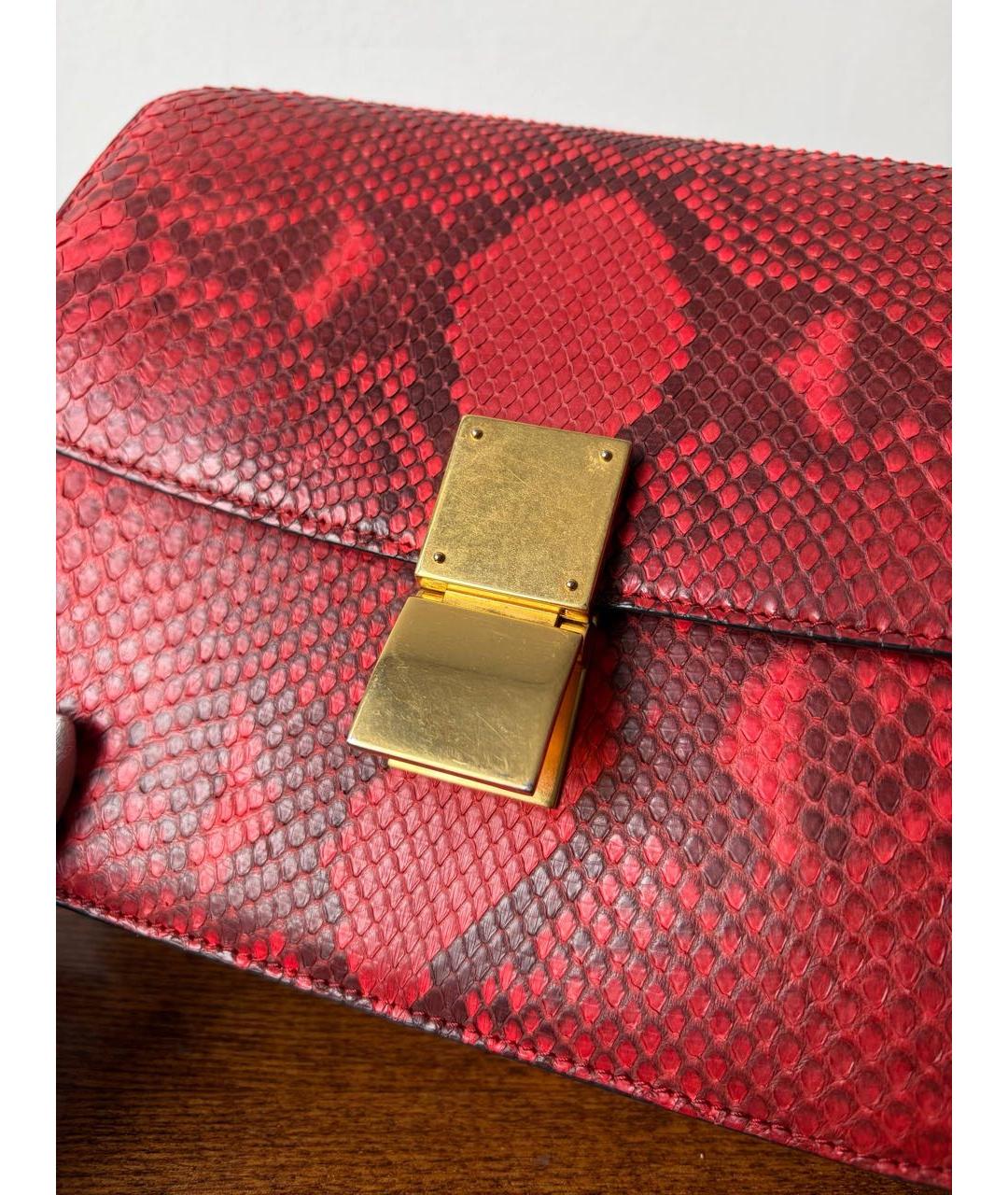 CELINE Красная сумка через плечо из экзотической кожи, фото 5