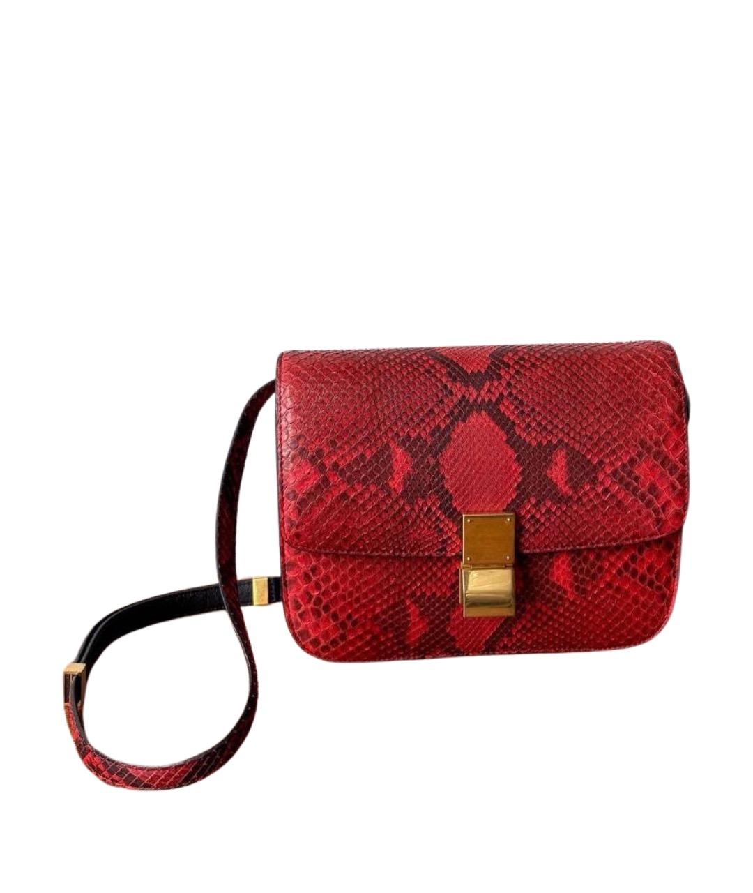 CELINE Красная сумка через плечо из экзотической кожи, фото 1