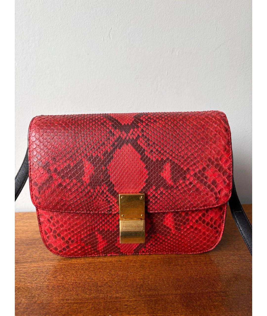 CELINE Красная сумка через плечо из экзотической кожи, фото 3