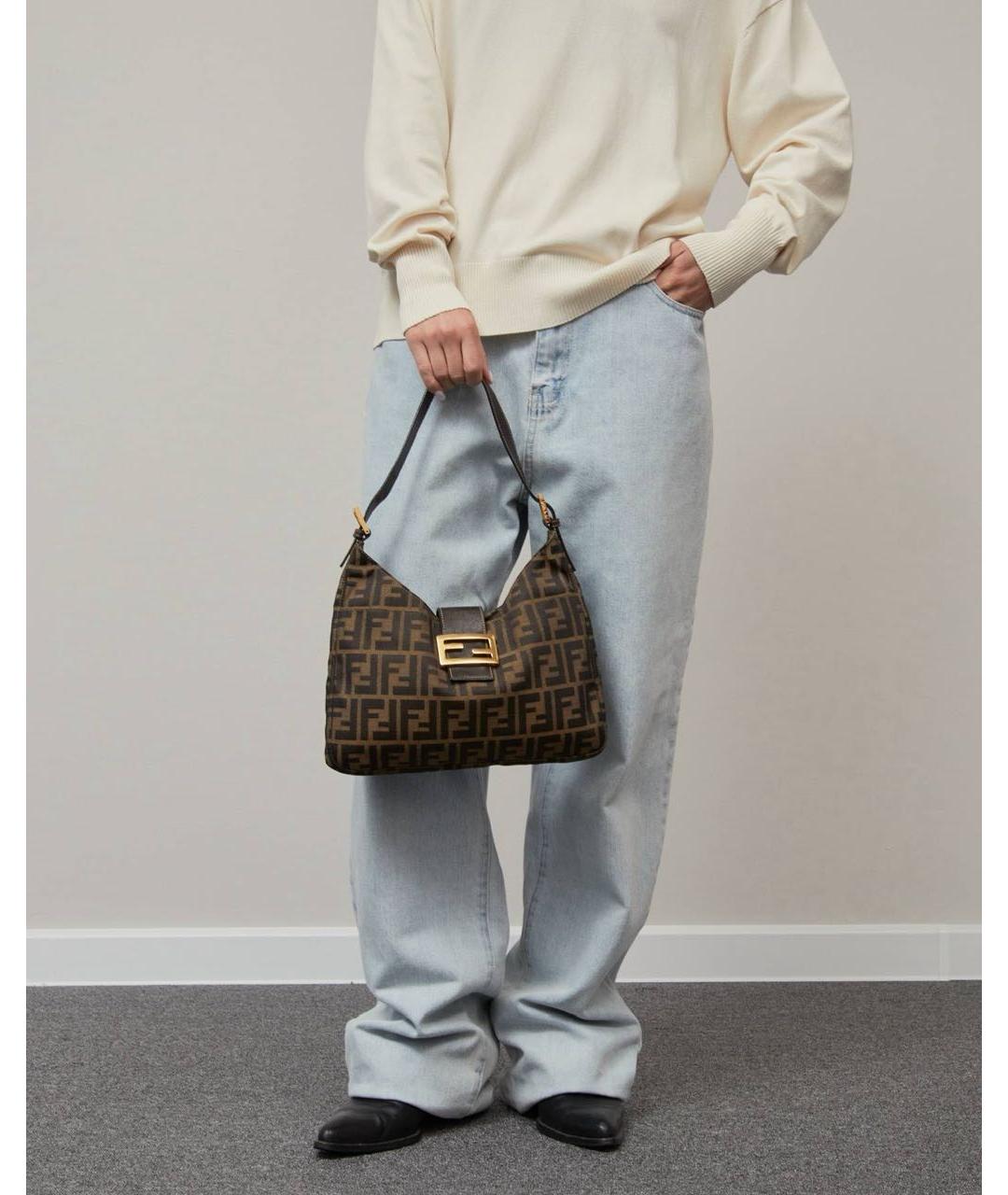 FENDI Коричневая сумка через плечо, фото 3